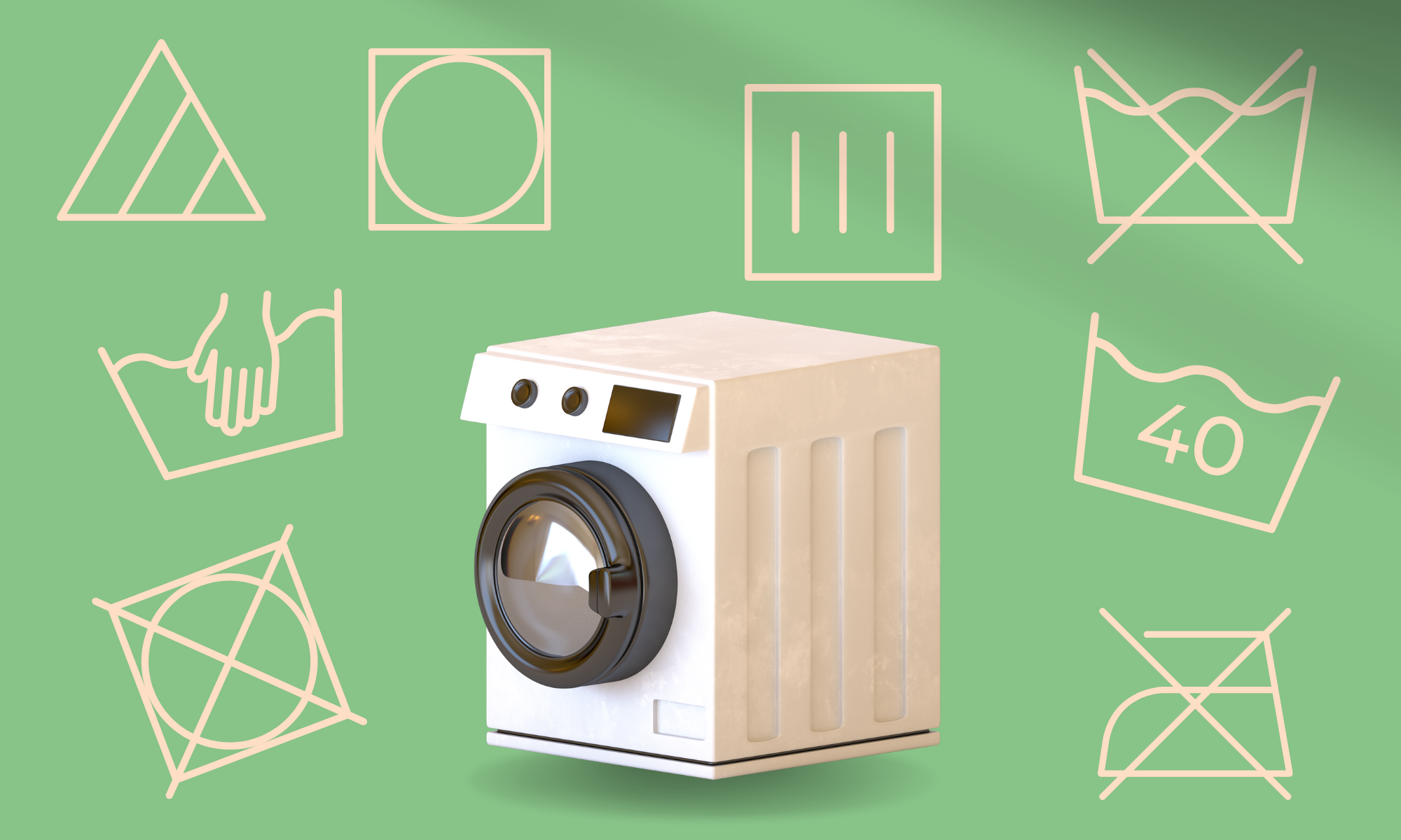 Symboles de la machine à laver