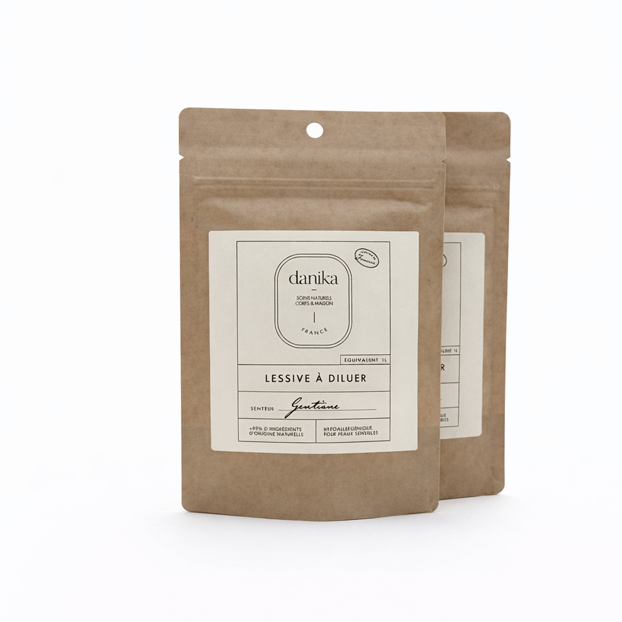 Deux recharges de lessive gentiane