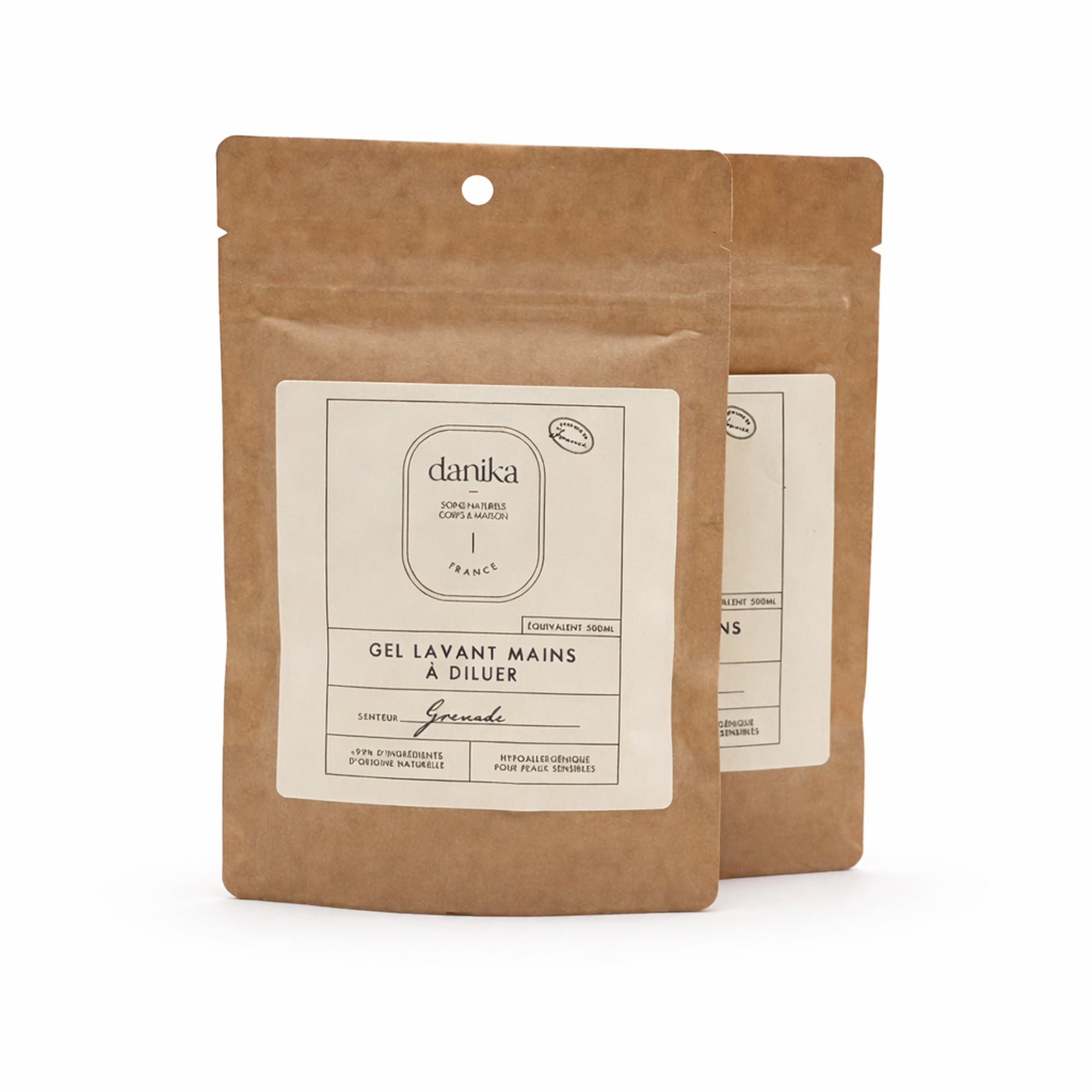 Deux recharges de gel lavant pour les mains