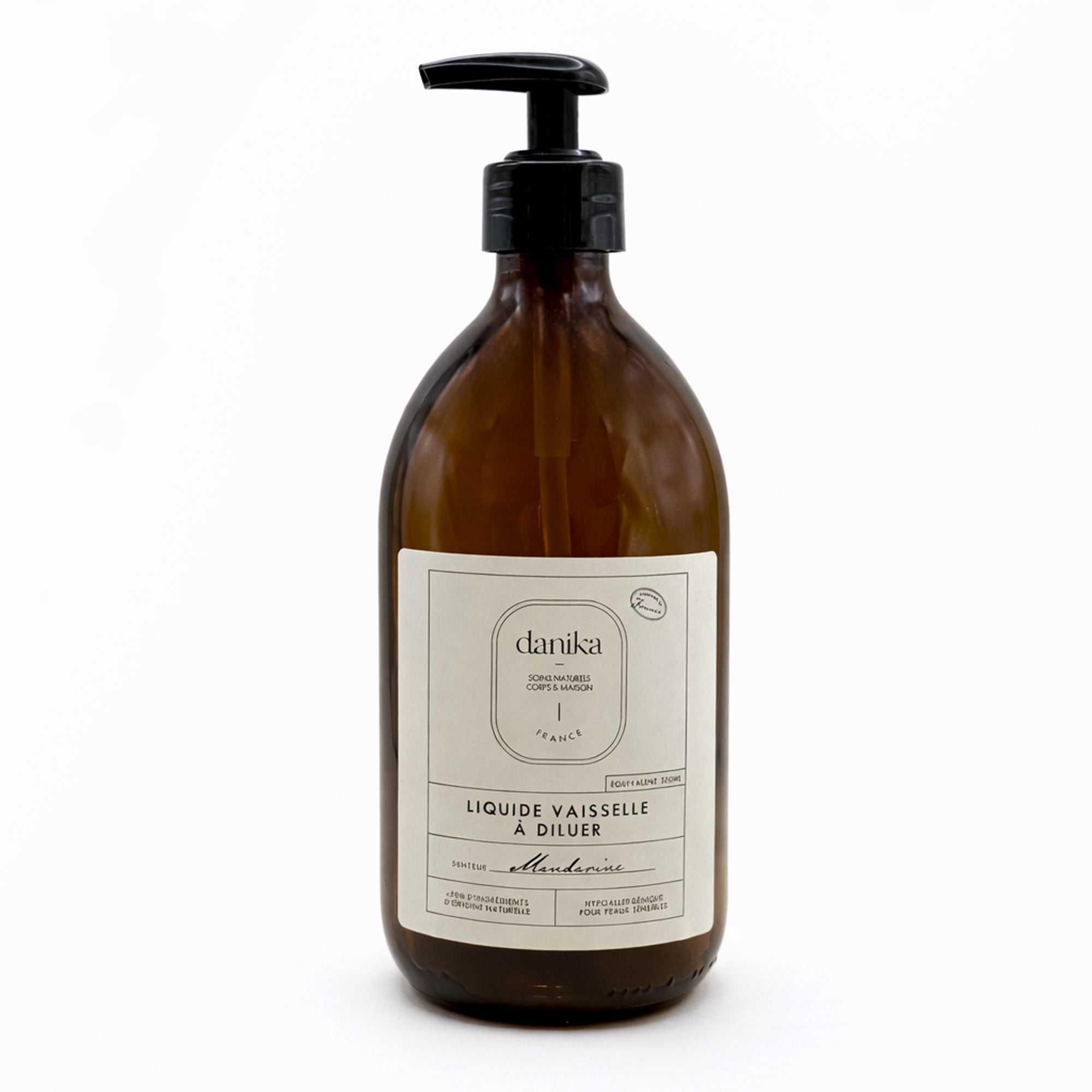 Flacon en verre pour liquide vaisselle à la mandarine