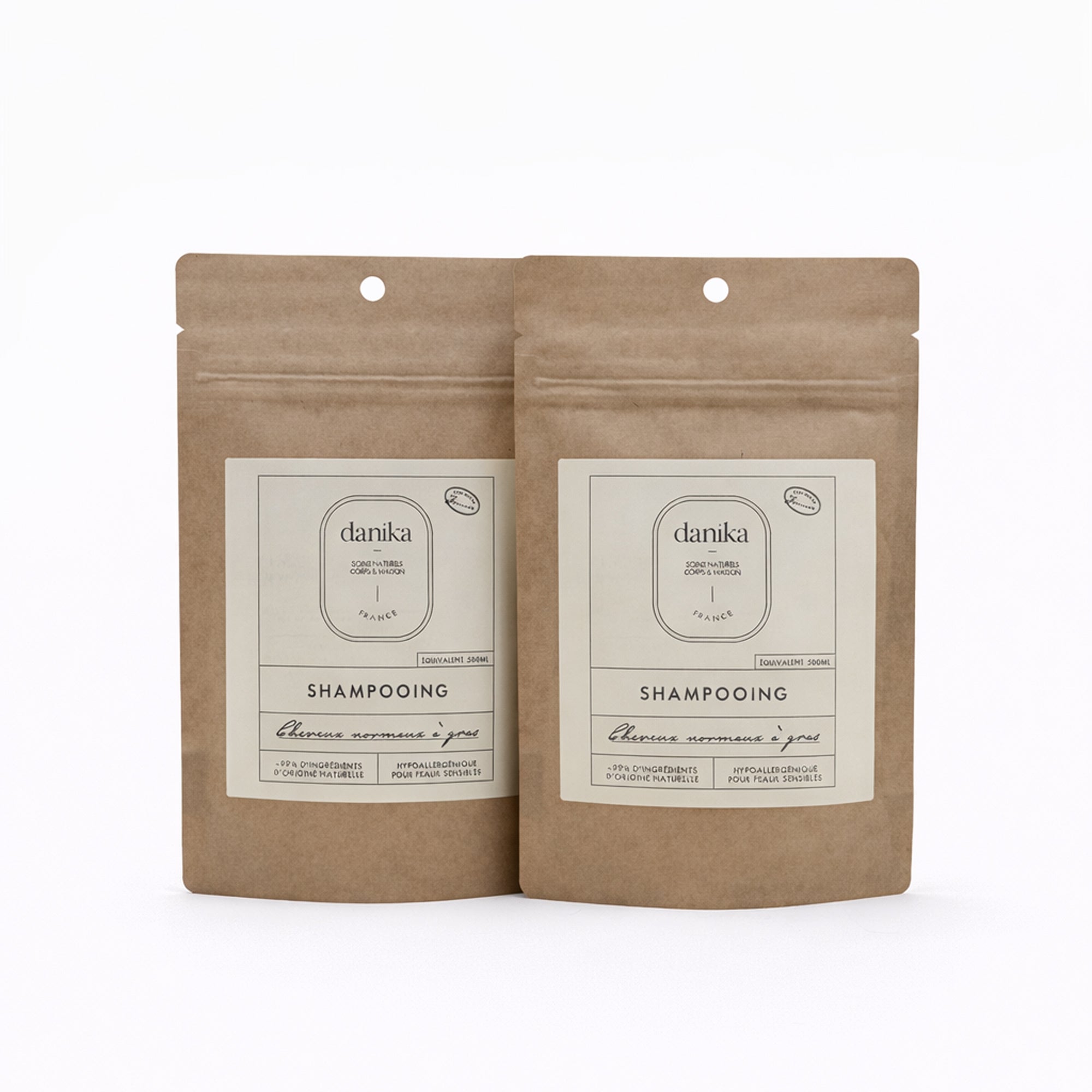 Lot de deux recharges de shampoing pour cheveux normaux à gras