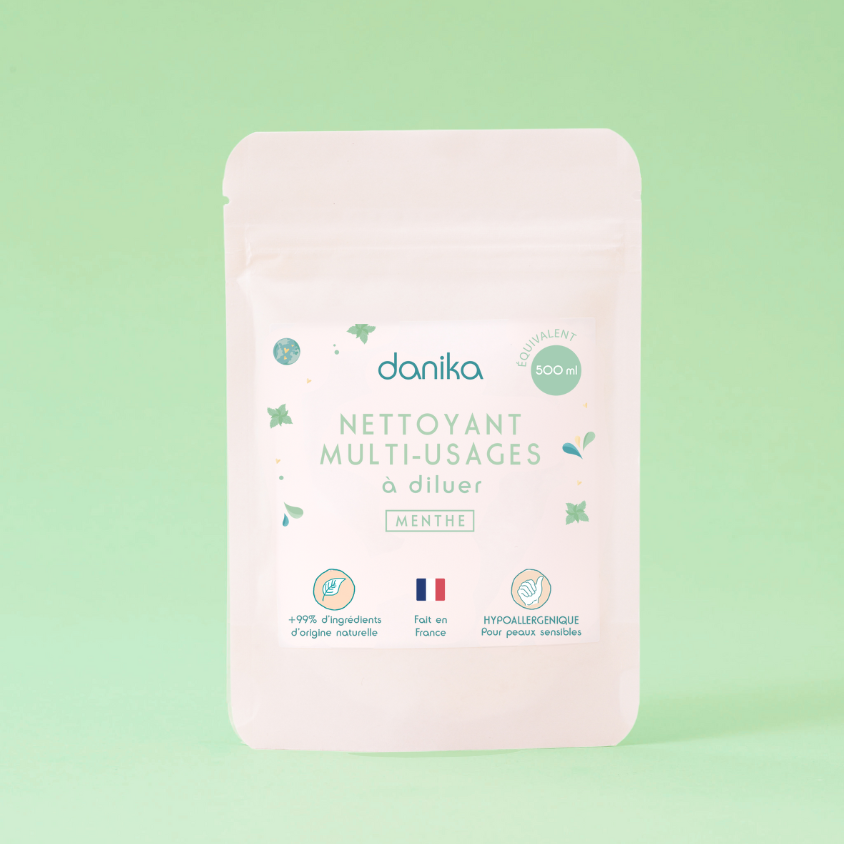 Nettoyant multi-usages Menthe Danika en poudre à diluer, vendu par lots
